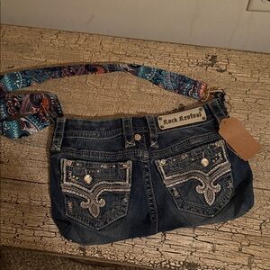 Rock Revival Denim Bag with Blue and Silver Accents